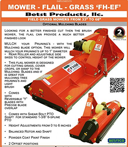 41" Cut Field & Brush Flail Mower 16-45 HP Tractor (FH-EF105) Requires a Tractor. Not a standalone Unit.